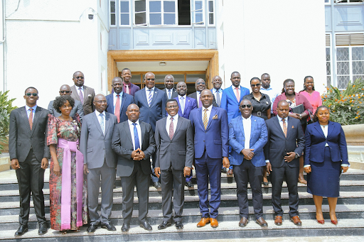 Katikkiro Mayiga at the Mengo Chamber of Commerce Board meeting